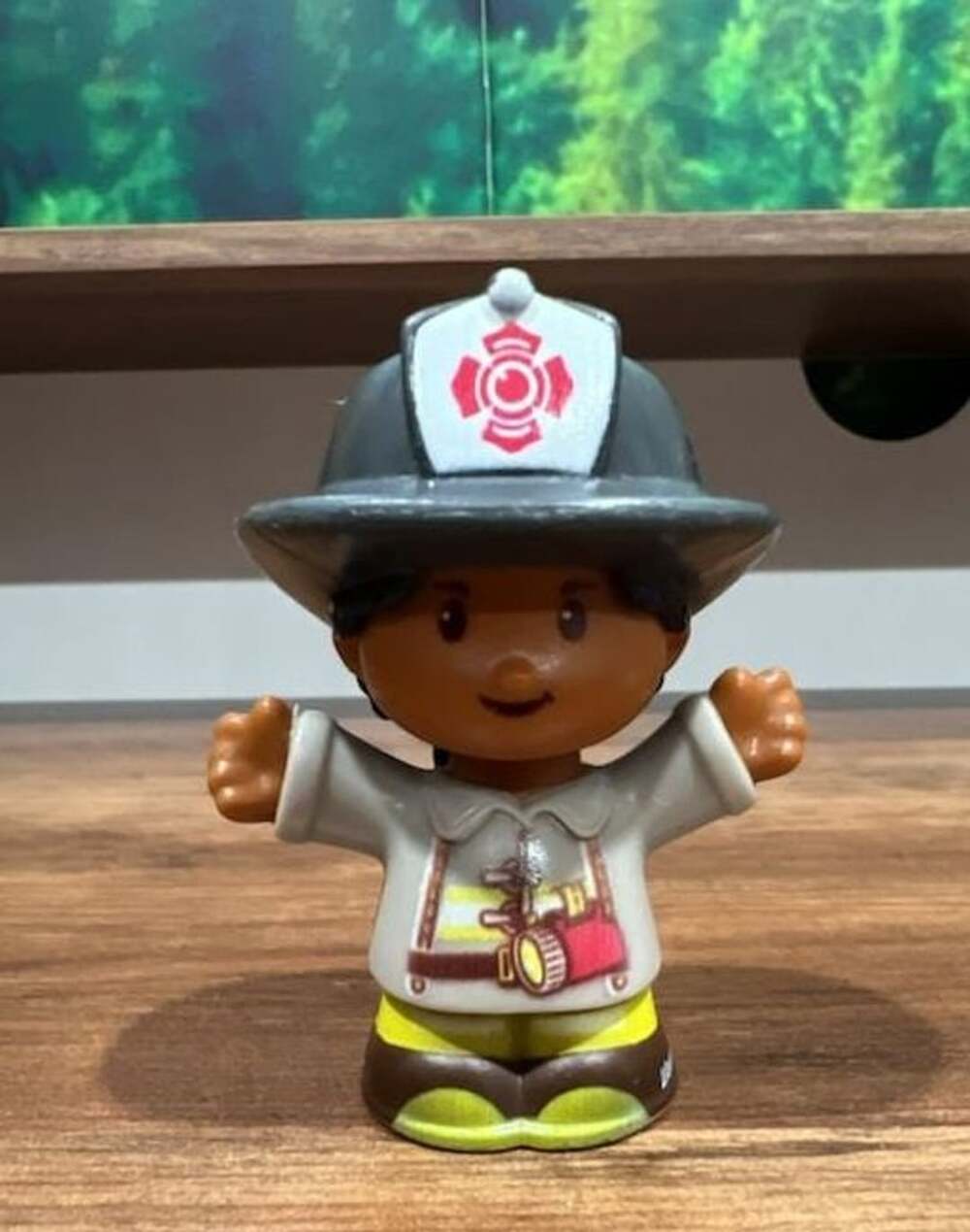 Fisher-Price Little People Firefighter Figure with Gray Helmet